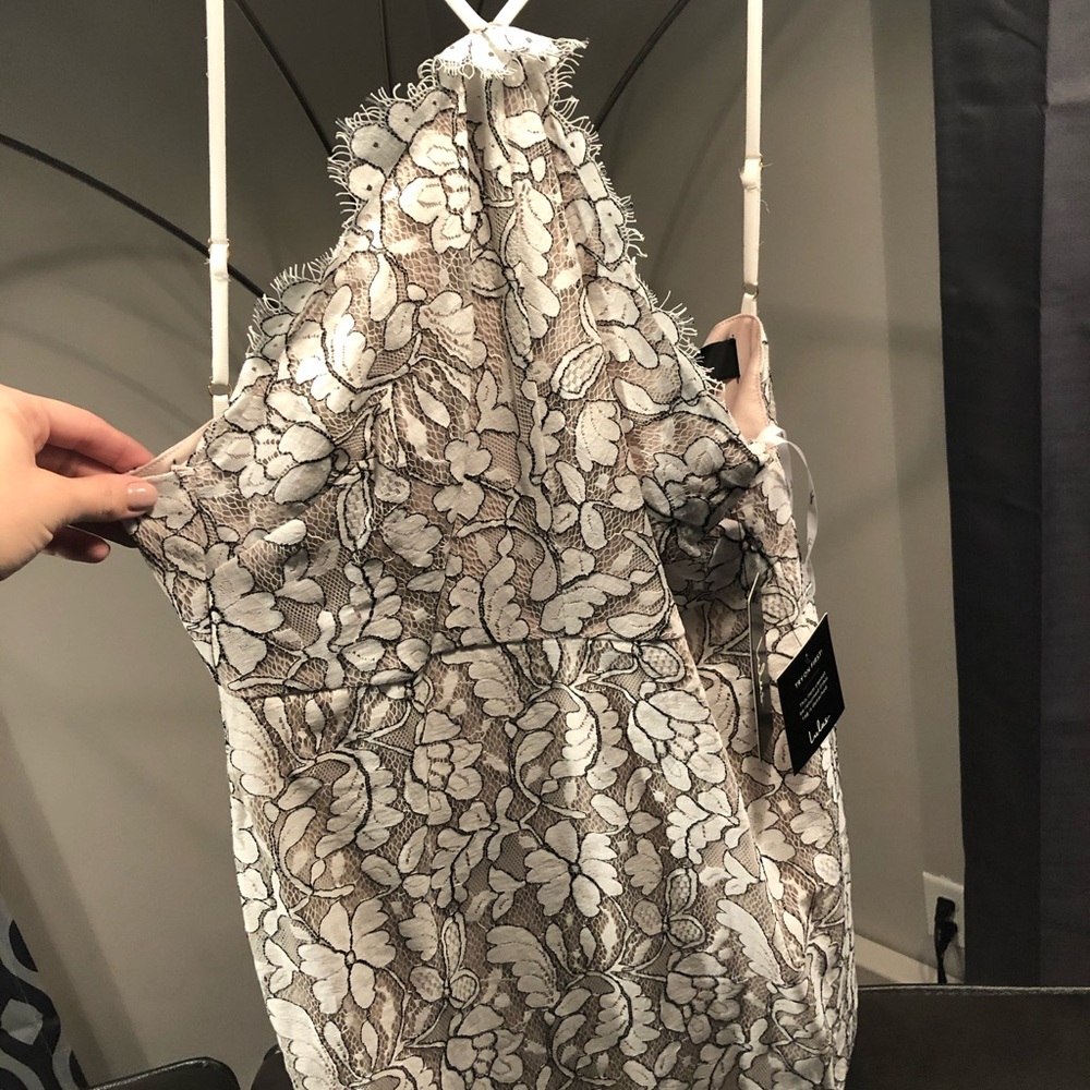 Lace floral formal dress